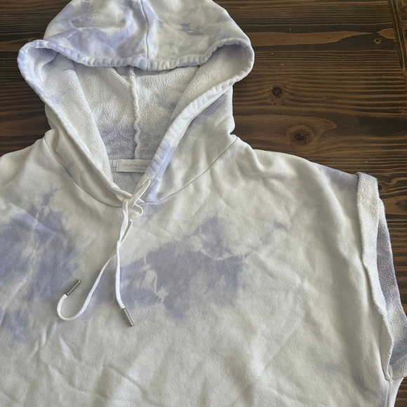 Women's Jonathan Simkhai Standard XL White Purple Tie-Dye Sleeveless Hoodie - Picture 3 of 6